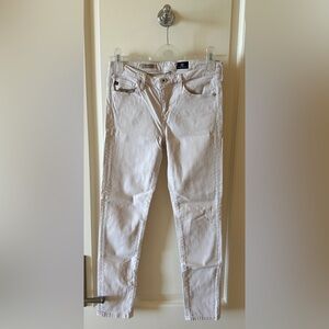 AG Adriano Goldschmied, The Stevie Ankle, Slim Straight Ankle, Tan Pants, 27